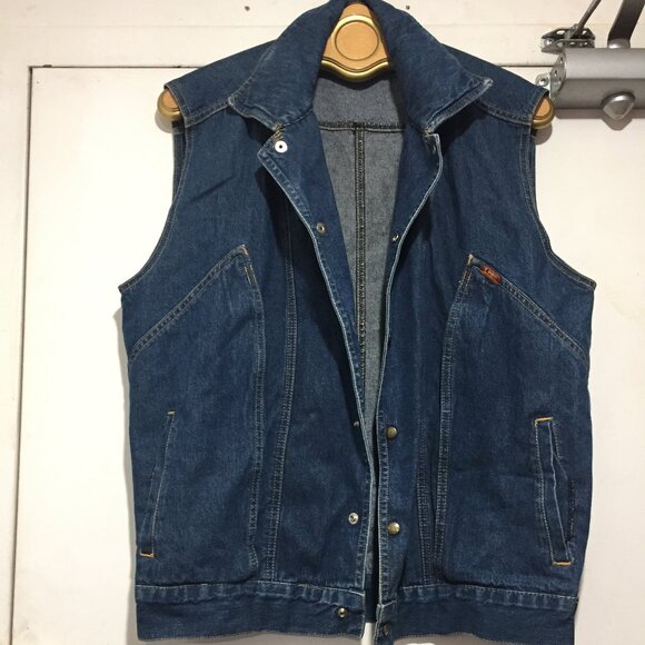 VINTAGE LEE JEANS VESTS SIZE M/L - Picture 5 of 8